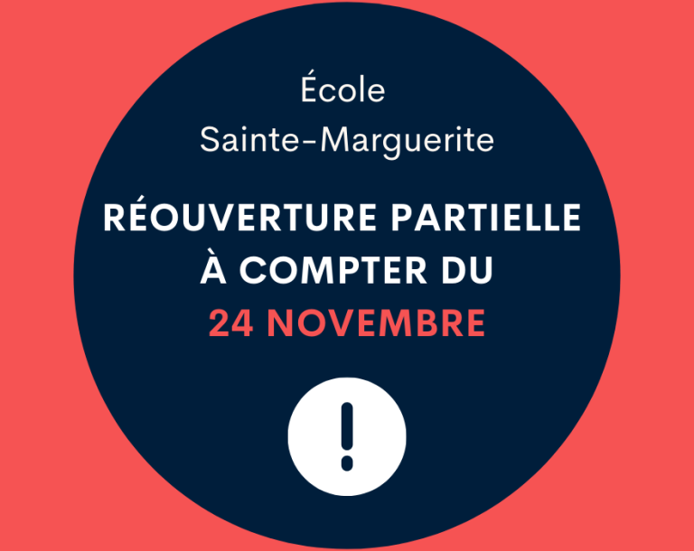 Réouverture partielle de l’école Sainte-Marguerite