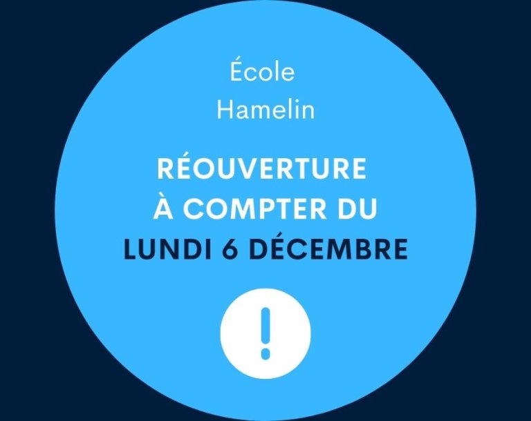 Réouverture de l’école Hamelin