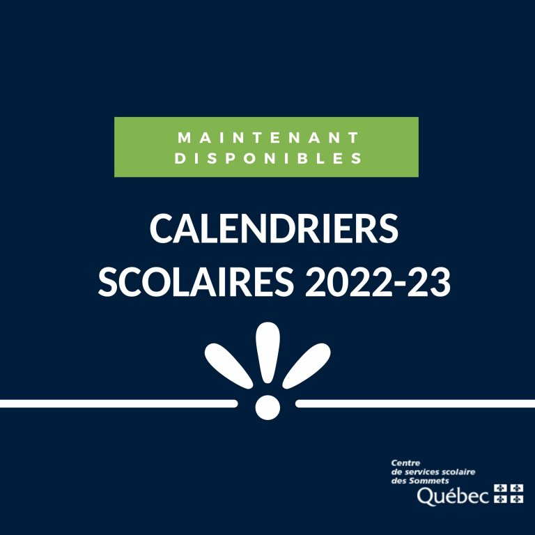 Calendriers scolaires 2022-2023