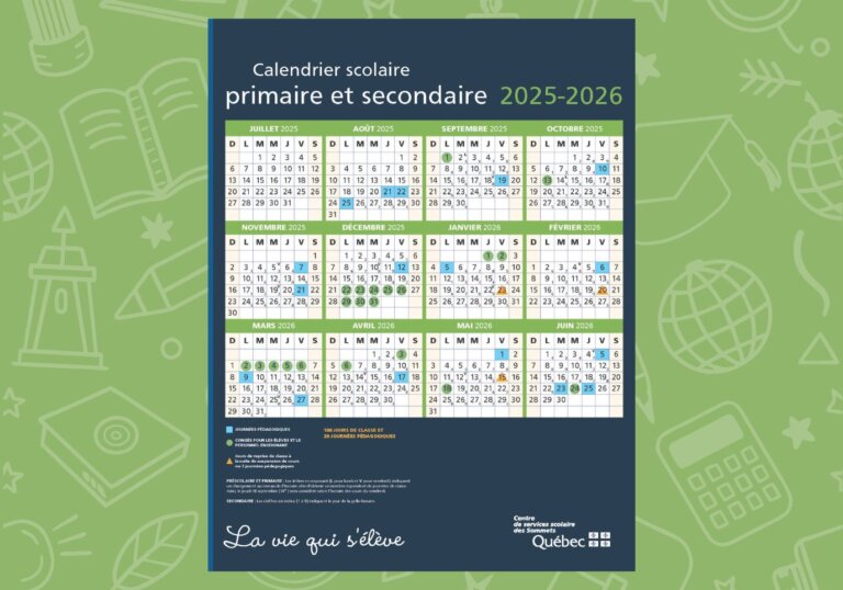 Calendrier scolaire 2025-2026