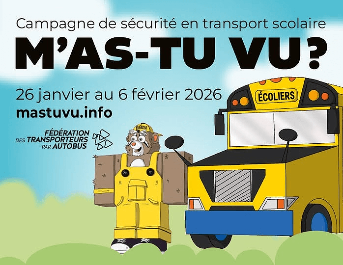 M’as‑tu vu? revient cette année pour rappeler la vigilance autour des autobus scolaires