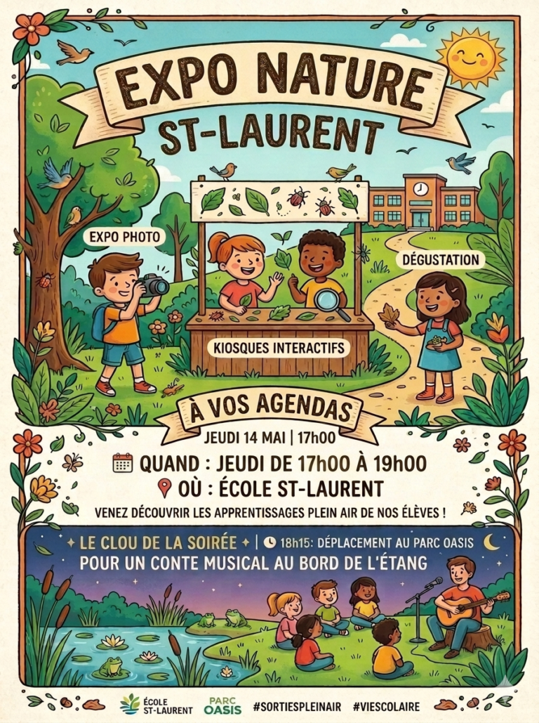 Expo Nature, École St-Laurent – Mercredi 14 mai 2026