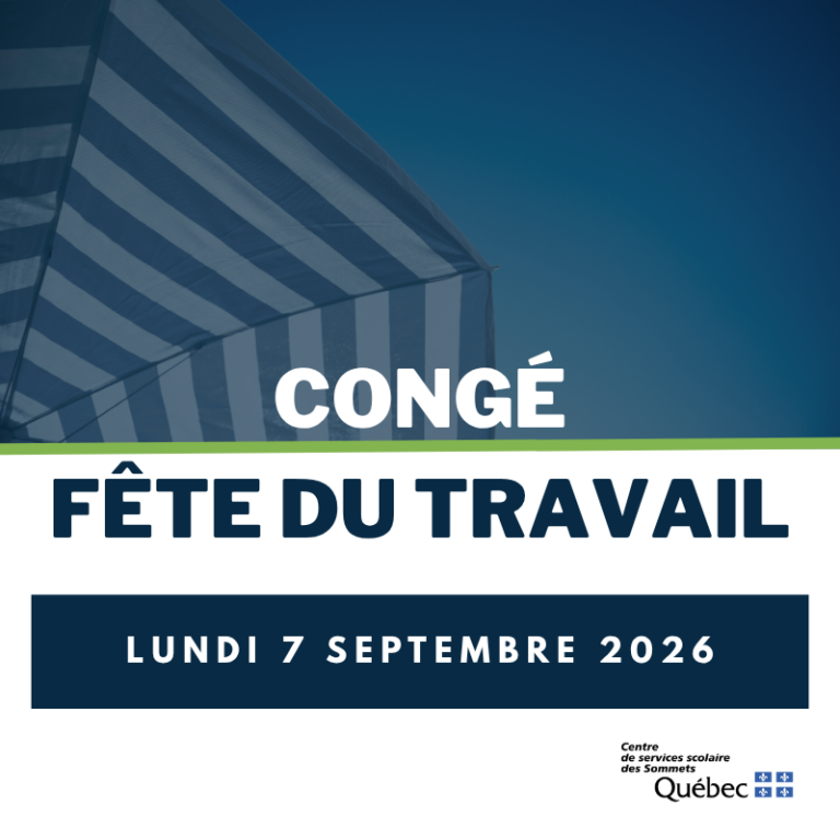 Fête du travail – Lundi 7 septembre 2026