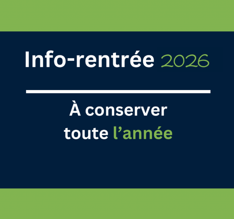 Info-rentrée 2026